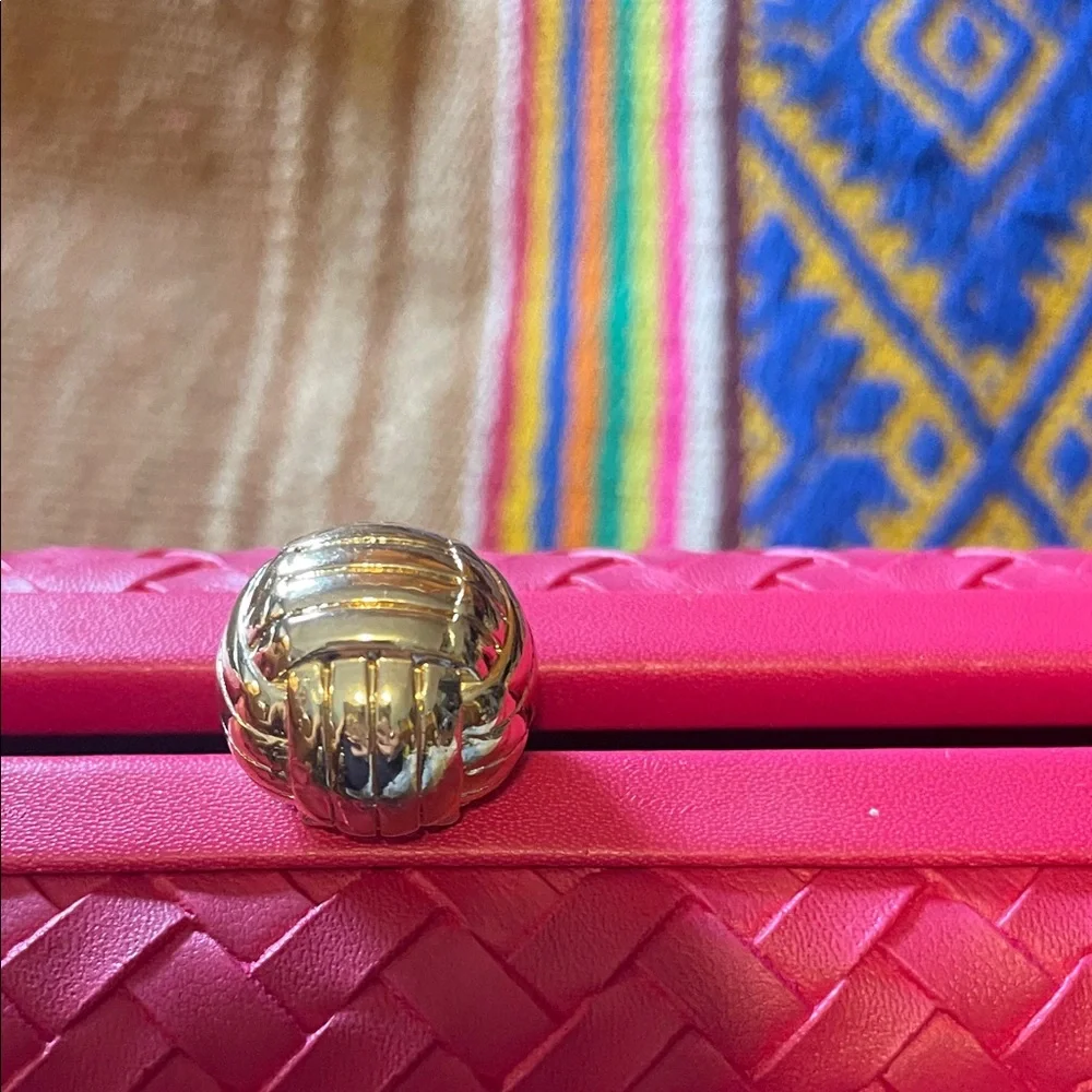 a new day Pink Woven Clutch with Polished Frame - Picture 7 of 10